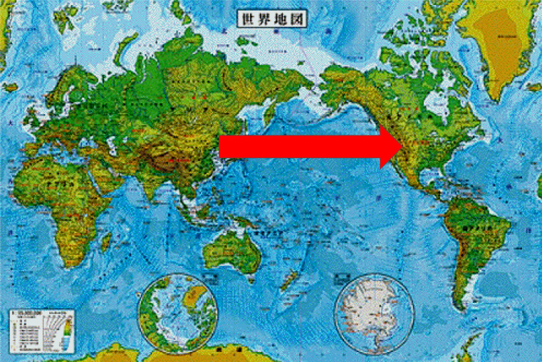世界地図 北朝鮮の主な弾道ミサイルの発射例